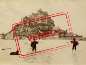 Pêcheurs de Grèves du Mont Saint-Michel - Tirage albuminé