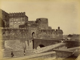 Amar Singh Gate, au fort rouge d’Agra - Inde - Tirage albuminé