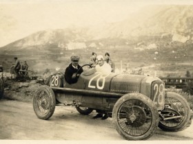 André Boillot et sa Peugeot 174 S, Targa Florio 1924 - Tirage argentique vintage