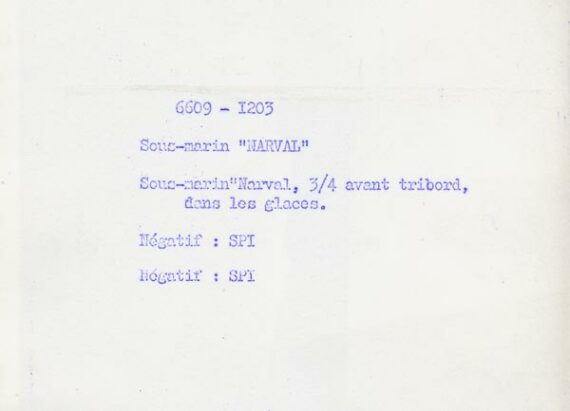 Sous-marin Narval - 1965 - Timbre humide au dos du tirage