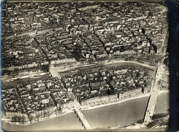 Vue aérienne de l'Il Saint-Louis - Paris 1913 - Tirage argentique d'époque - Photo Memory