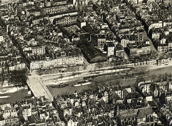 Vue aérienne de l'Il Saint-Louis - Paris 1913 - Tirage argentique d'époque - Détail - Photo Memory