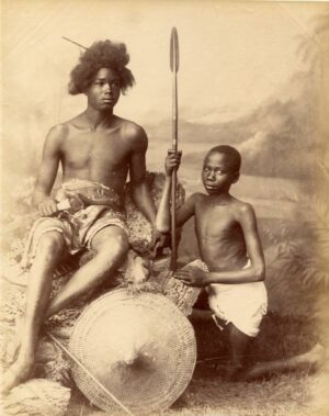 Enfants soldats soudanais par le photographe Félix Bonfils - Tirage albuminé d'époque - Photo Memory