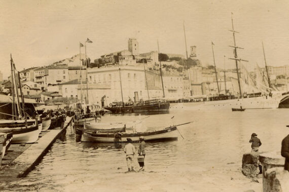 Port de Cannes - Yachts et pointus - Tirage albuminé