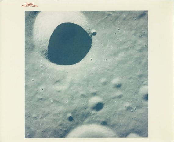 Lune : cratère Gagarin - Mission Apollo 15 - Tirage vintage NASA