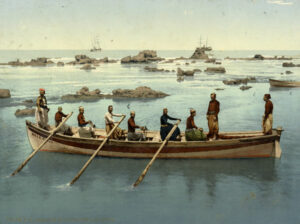 Bateliers de Jaffa, en Palestine - Authentique photochrome PZ - Photo Memory