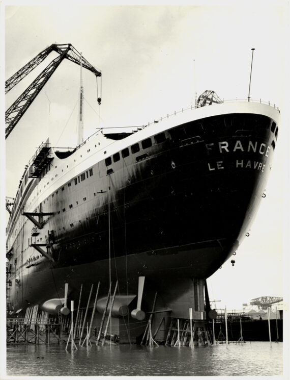 Vue la poupe du paquebot France - Tirage vintage