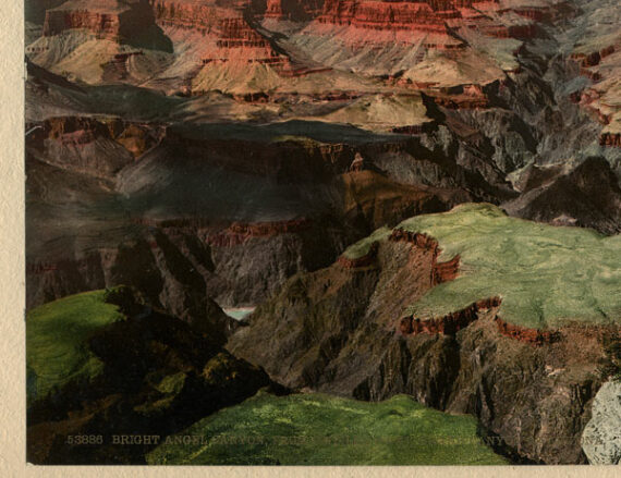 Vue sur le Bright Angel Canyon - Photochrome - Légende
