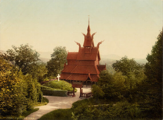 Fantoft Stavkirke - Norvège - Photochrome P.Z. | PHOTO MEMORY