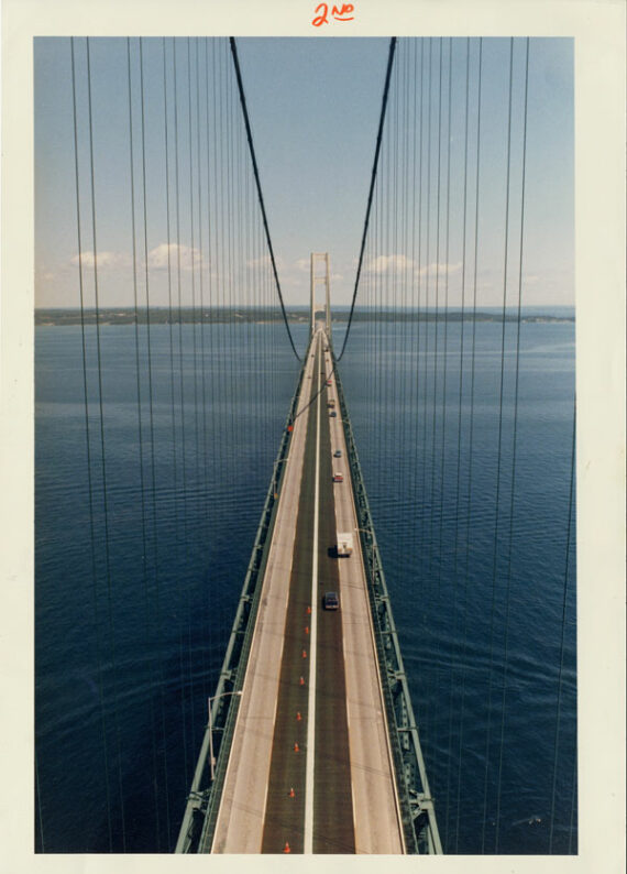 Pont suspendu Mackinac Bridge - Michigan - Tirage vintage couleur - Photo Memory