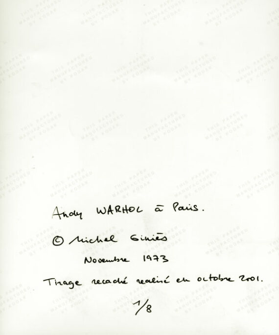 Portrait d'Andy Warhol par Michel Giniès - Signature