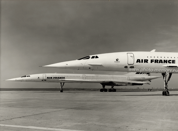 Deux Concorde Air France sur le tarmac - Le F-BVFC et le F-BVFB