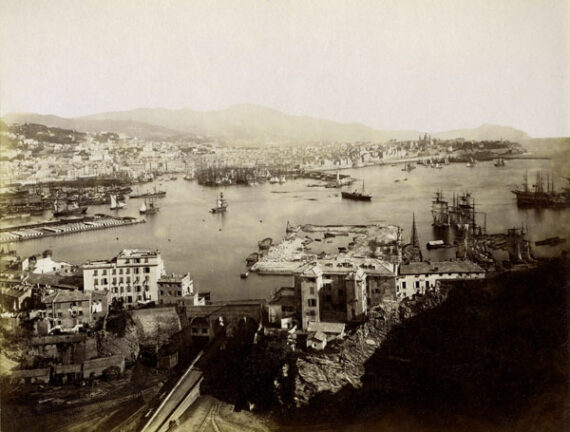 Port de Gênes, vue panoramique - tirage albuminé - Giorgio Sommer | PHOTO MEMORY
