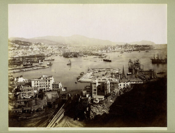 Port de Gênes - tirage albuminé contrecollé sur carton - Giorgio Sommer | PHOTO MEMORY