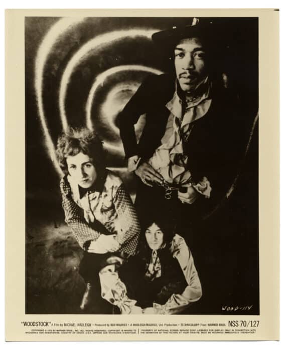 The Jimmy Hendrix Experience pour le film Woodstock - Tirage argentique vintage - Photo Memory