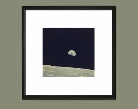 Apollo 8 : Lever de Terre - Earthrise -Tirage vintage Nasa AS08-14-2383 encadré - Photo Memory