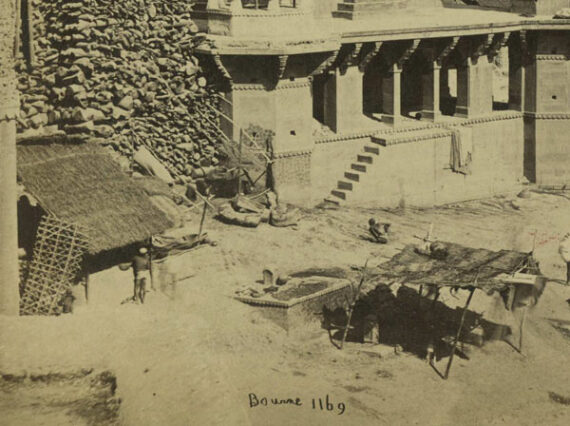 Samuel Boutne : ghats de Benares, en Inde - Tirrage albuminé d'époque