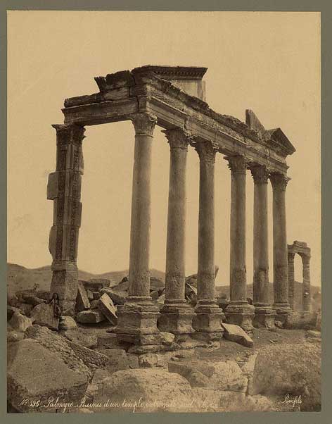 Felix Bonfils - N°396 - Palmyre - Ruines d'un temple, extrémité sud - Syrie - Tirage albuminé, circa 1870-1880 - Source : Library of Congress