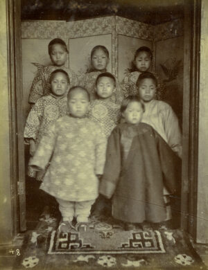 Enfants chinois de la Chine d'autrefois - Tirage aristotype - Photo Memory