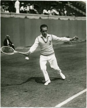 Henri Cochet en finale de Coupe Davis - Tirage argentique vintage - Photo Memory