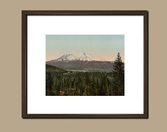 Mont Shasta, photochrome vintage - Suggestion d'encadrement