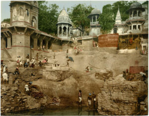 Les Ghats de Benares, photochrome P.Z., Collection Inde - Photo Memory