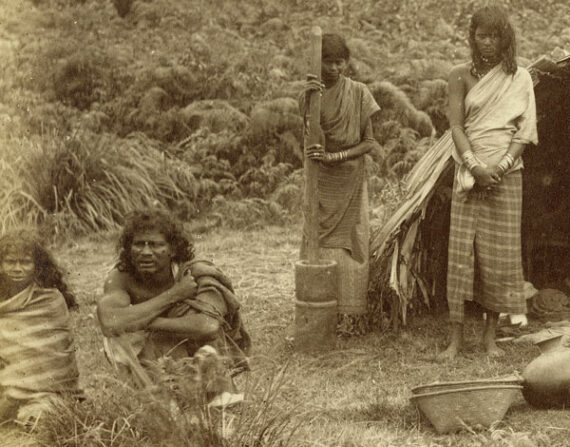 Groupe de Rodyia au Sri Lanka, par le photographe Frederick Skeen - Détail du tirage albuminé