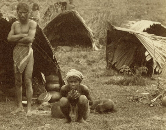 Groupe de Rodyia au Sri Lanka, par le photographe Frederick Skeen - Détail du tirage albuminé