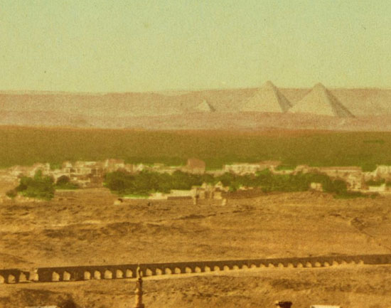 Vieux Caire : vue générale - l'aqueduc, détail du photochrome P.Z. 2105