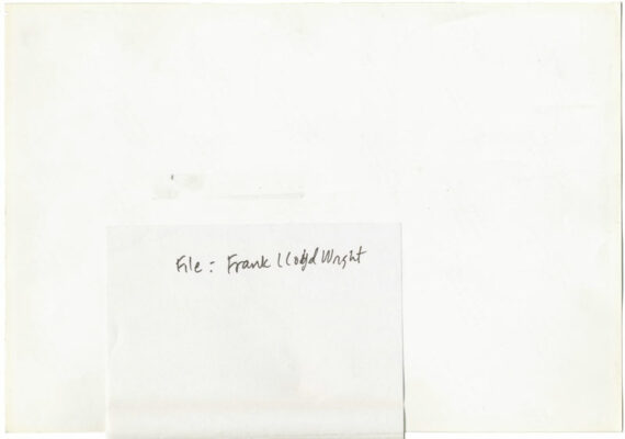 Fallingwater de Frank Lloyd Wright, - Légende contrecollée au dos du tirage