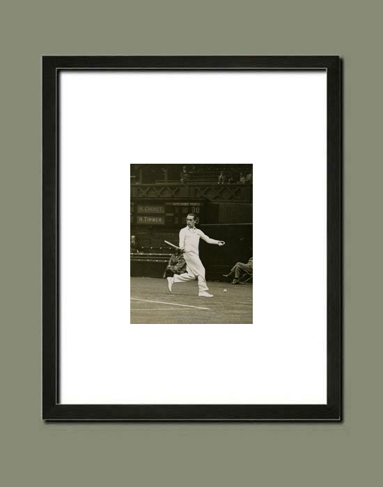 Henri Cochet sur le gazon de Wimbledon, 1930 - Suggestion d'encadrement de la photographie
