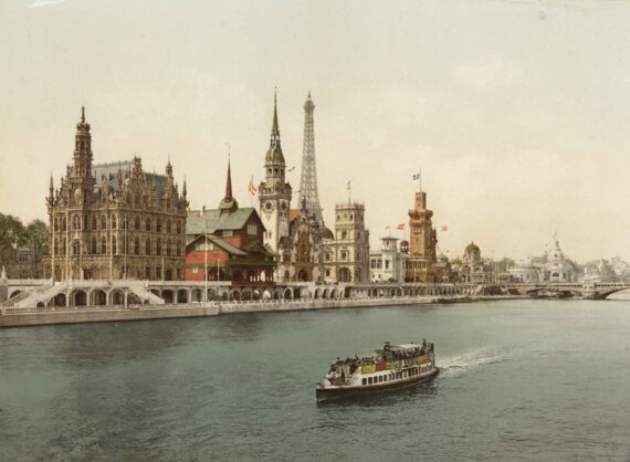 Palais des Nations, Exposition universelle Paris 1900 - Photochrome d'époque P.Z. 17304 avec légende en lettres dorées