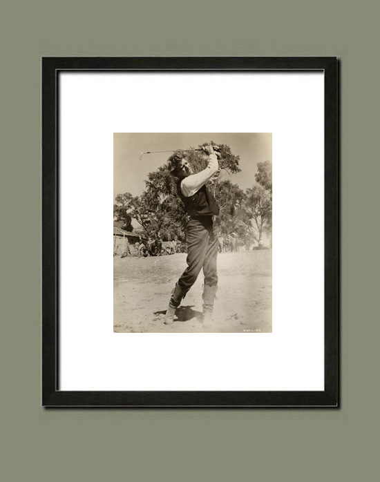 Burt Lancaster, cow-boy golfeur, Le Vent de la plaine (1959) - Suggestion d'encadrement du tirage vintage.