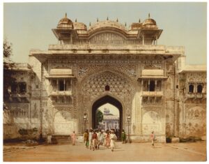 Virendra Pol, porte du City Palace de Jaipur - Photochrome P.Z., Inde, c. 1900 - Photo Memory