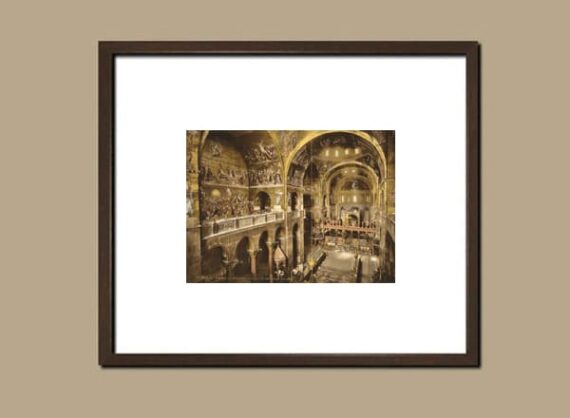 Basilique Saint-Marc : vue intérieure - Photochrome P.Z. - Simulation d'encadrement