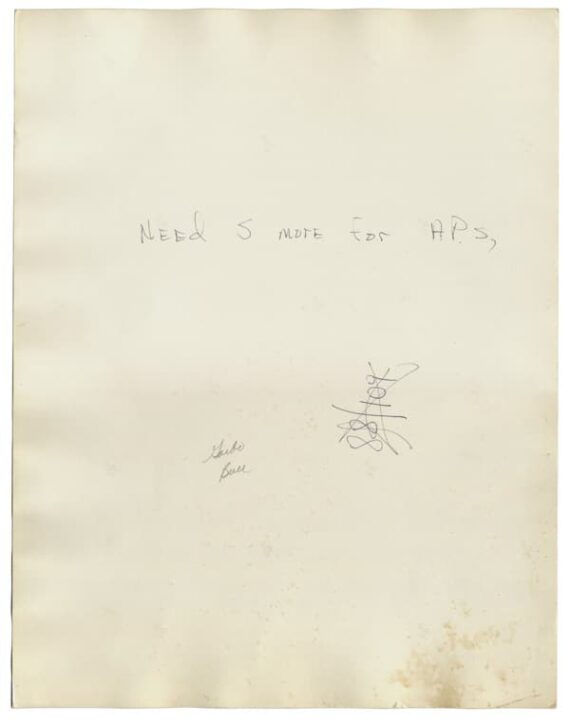 Greta Garbo, portrait pour The Kiss (1929) - Informations manuscrites au dos de l'épreuve
