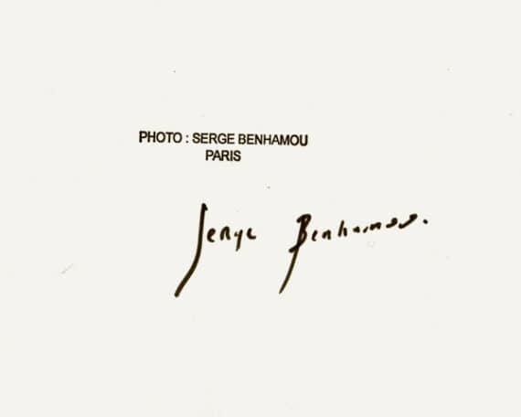 Michel Houellebecq, portrait du futur Prix Goncourt 2010 - Signature et timbre humide du photographe Serge Benhamou au dos de l'épreuve