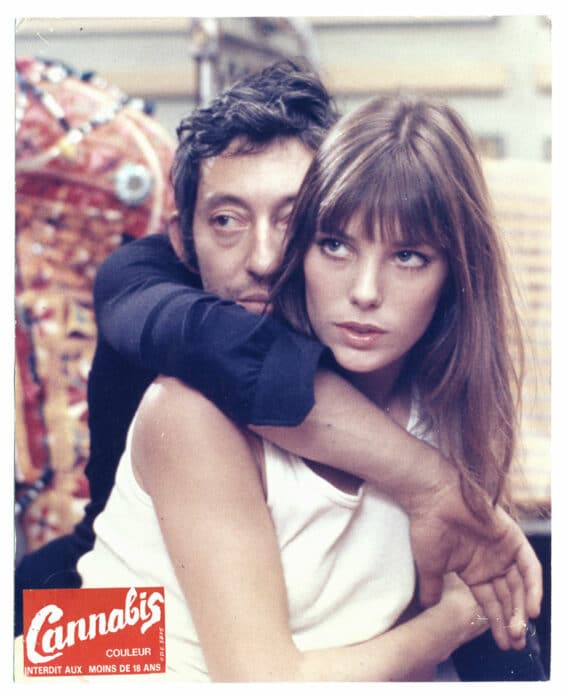 Serge Gainsbourg et Jane Birkin, enlacés dans le film Cannabis - Tirage d'exploitation couleurs vintage, 1970 - Photo Memory
