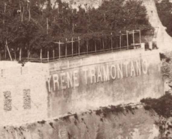 Sorrente : l'hôtel Bellevue Syrene et ses environs, par Giorgio Sommer - Détail du mur d'enceinte - Tirage albuminé, c. 1890