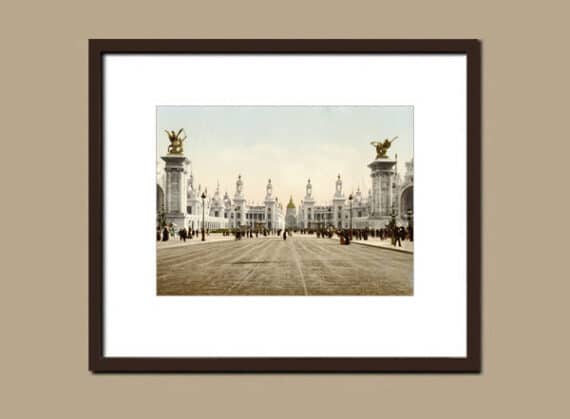 Avenue Nicolas II, Paris 1900 - Simulation d'encadrement du photochrome de l'Exposition universelle